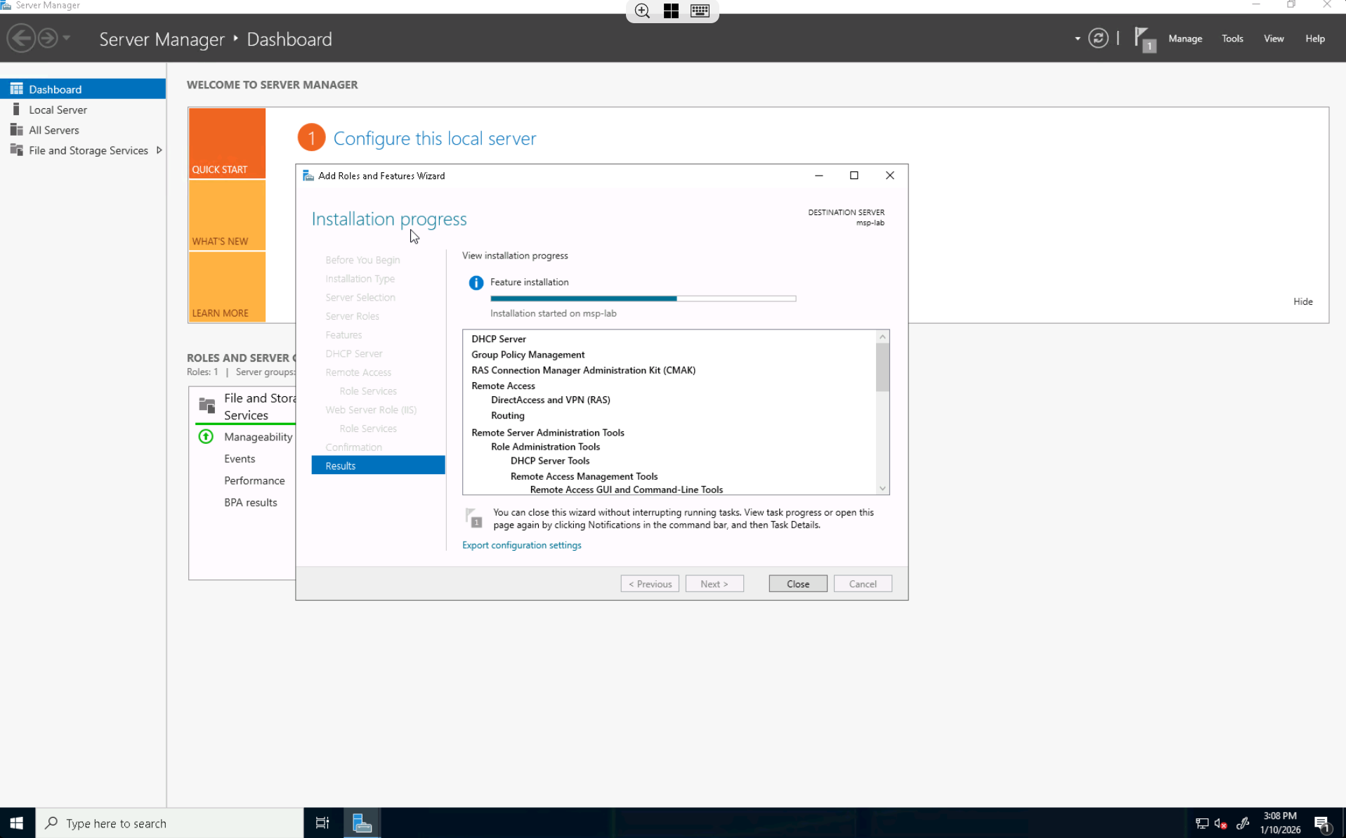Adding Roles and Features
